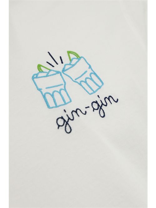 T-shirt Portofino in cotone con ricamo Gin-gin Mc2 Saint Barth | PORTOFINO05208H GIN GIN 01N EMB